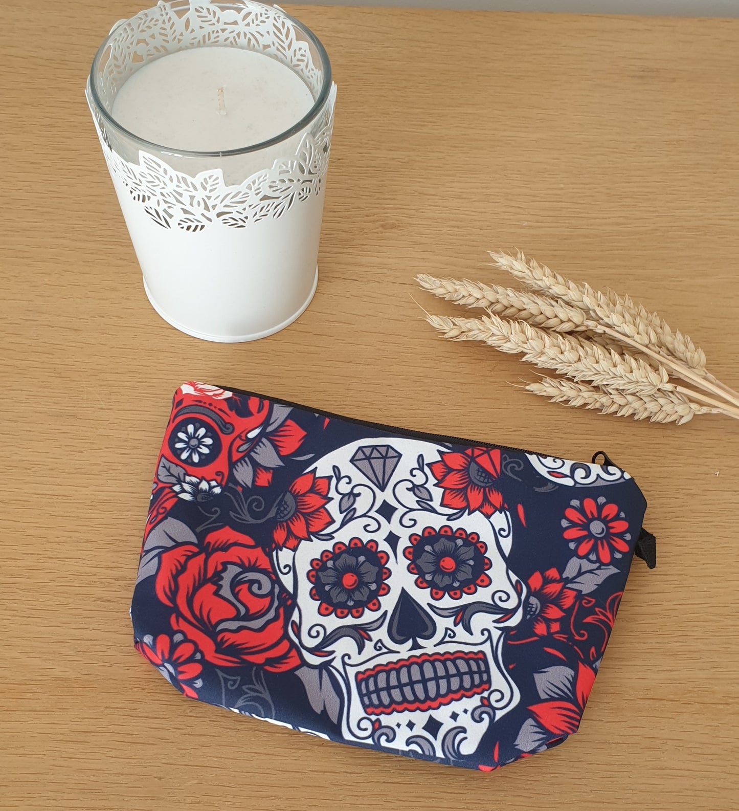 Cosmetic makeup bag Skull and calavera