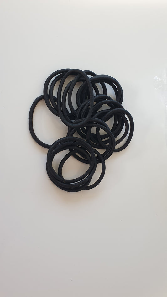 Set of 20 plain hair elastic with metal ring