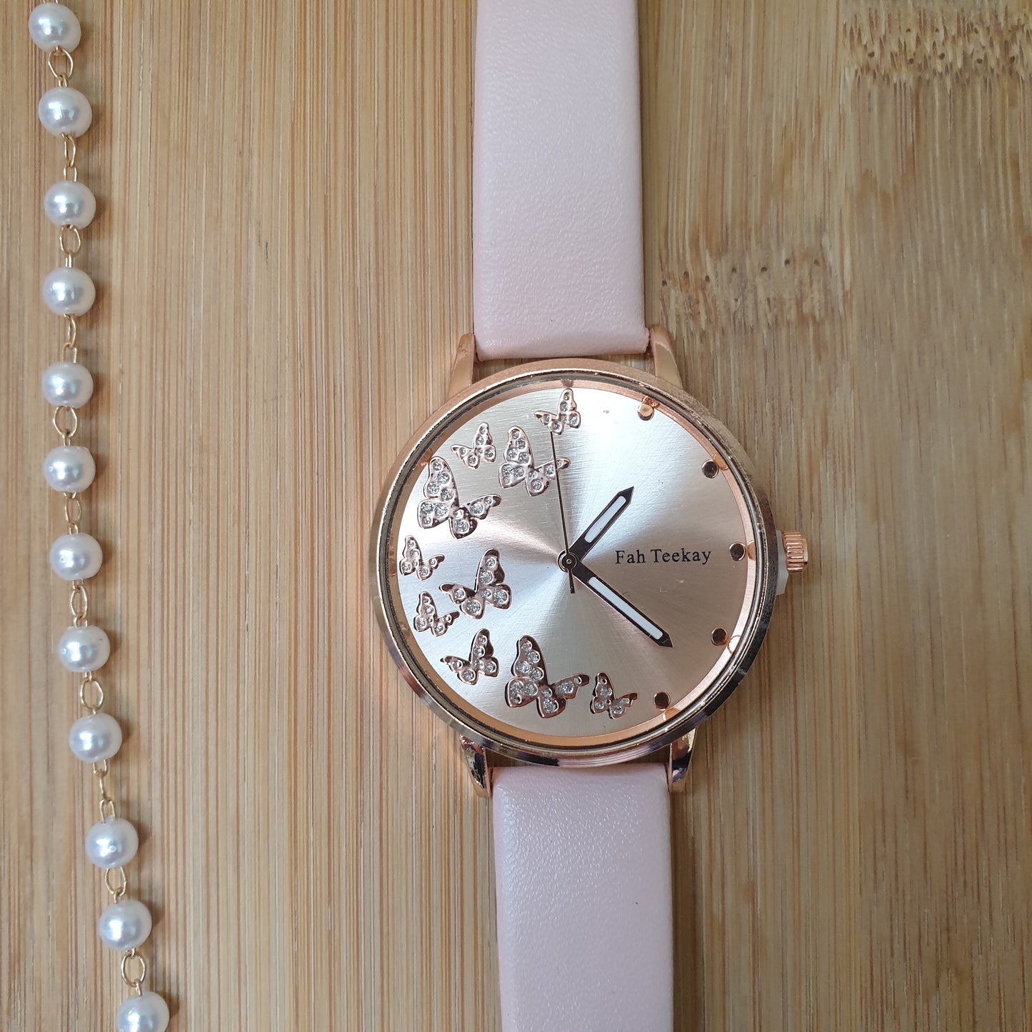 Women watch butterflies pink