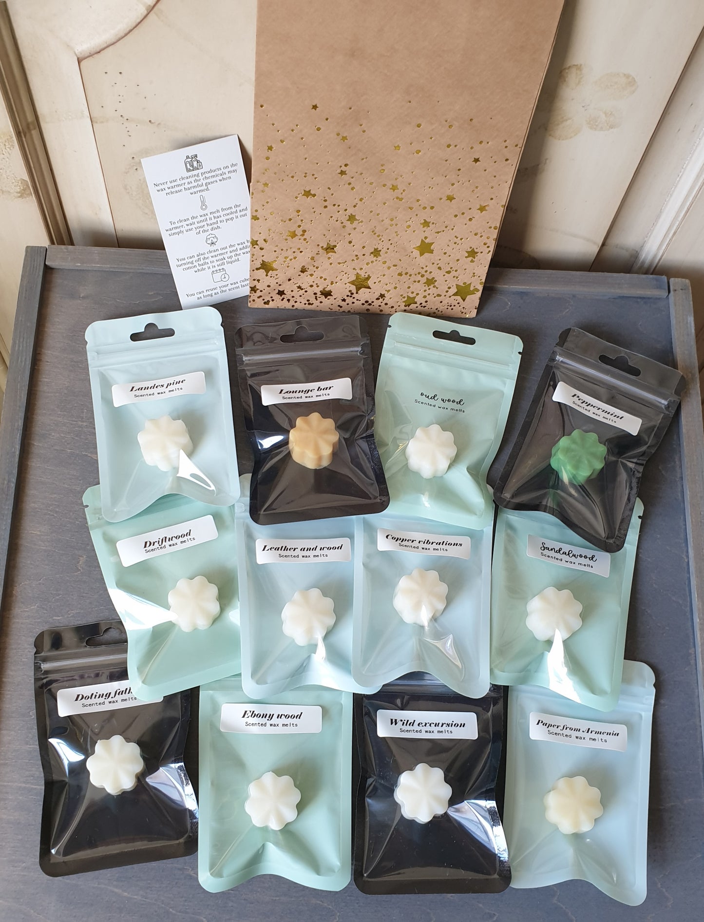 Scented wax melts masculine fragrance box x12