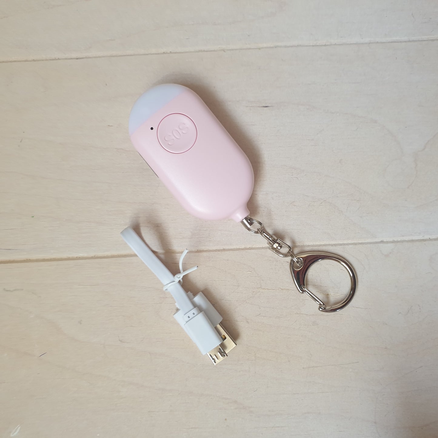 Alarm and light keychain