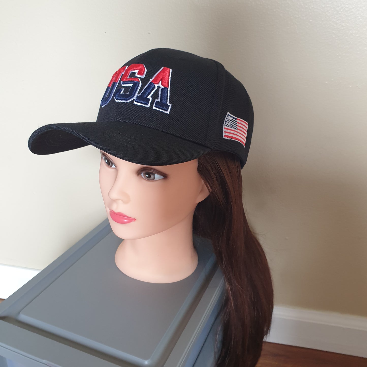 Adjustable black cap USA