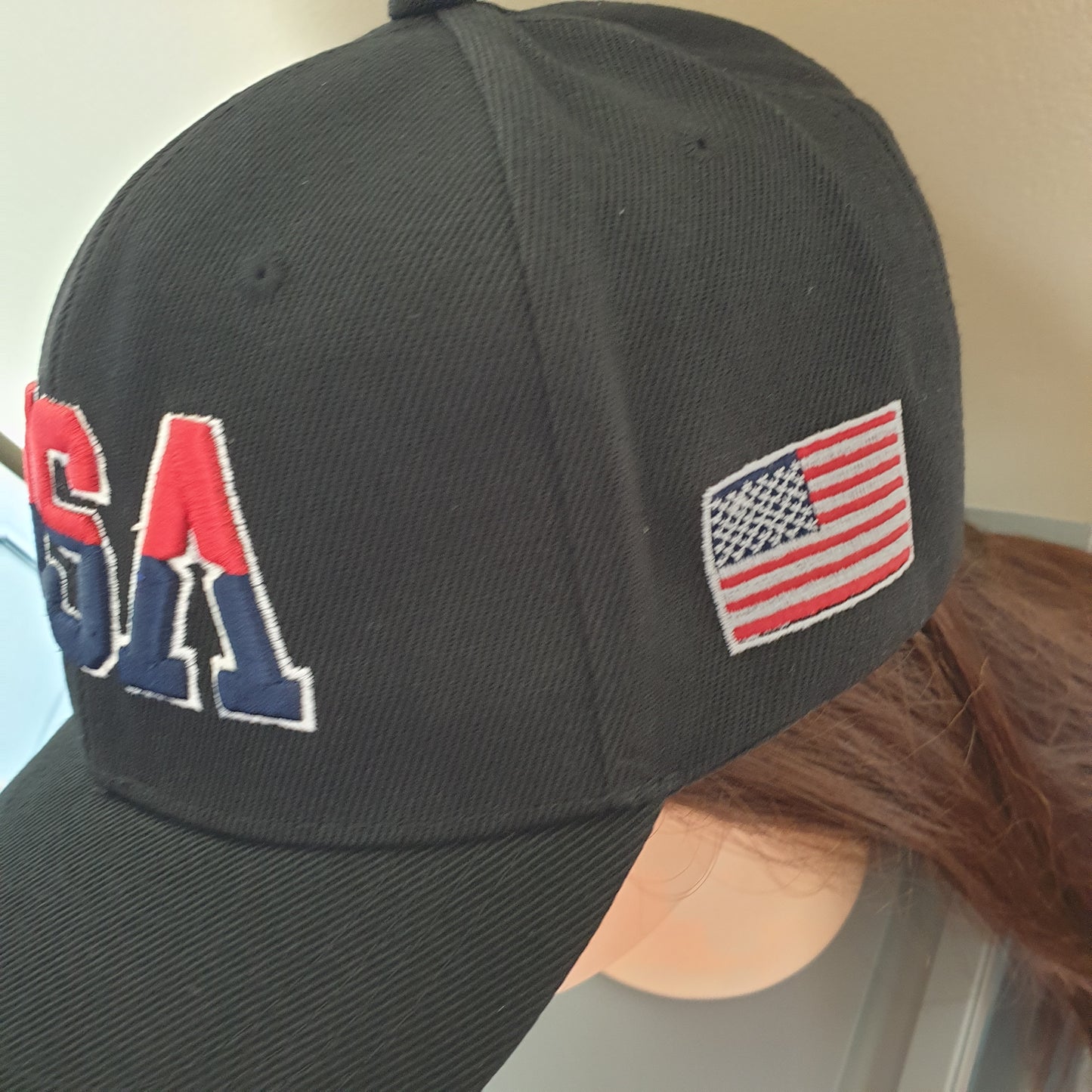 Adjustable black cap USA