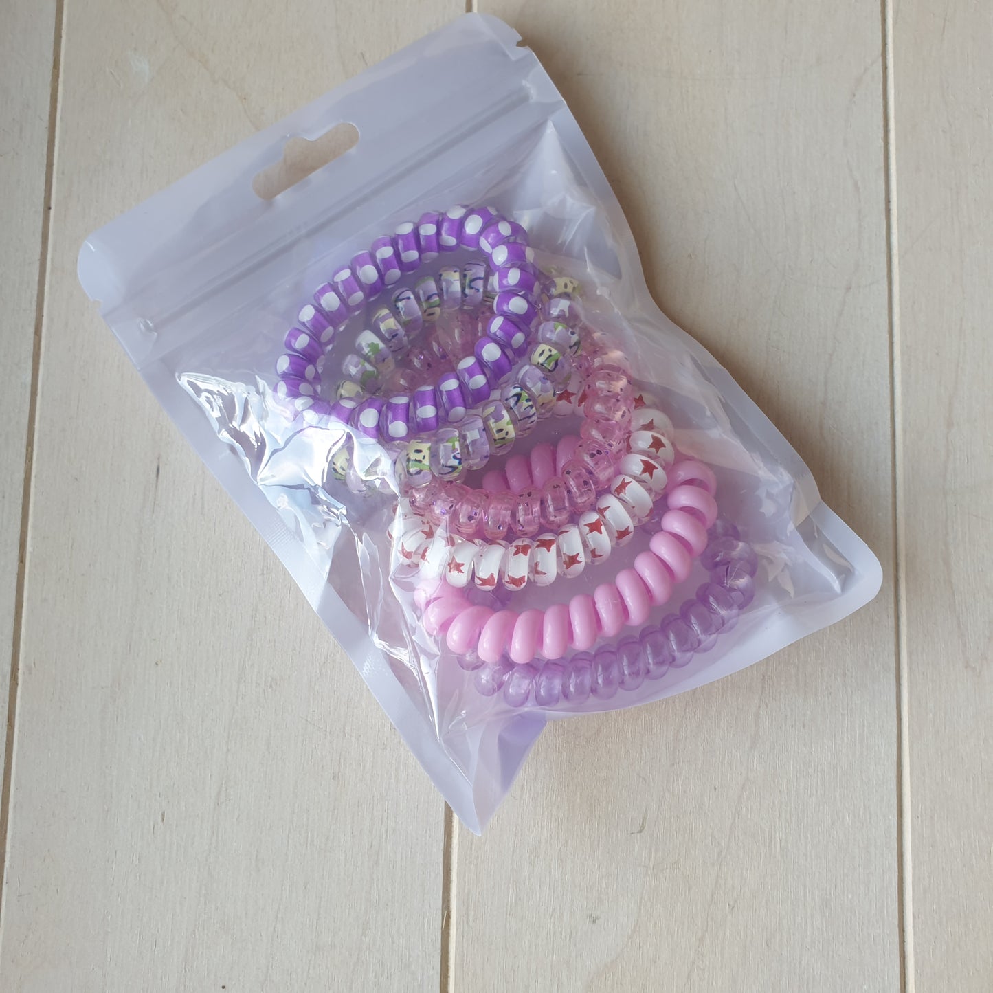 Set of 6 spiral hair elastic