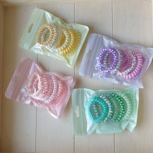 Set of 6 spiral hair elastic