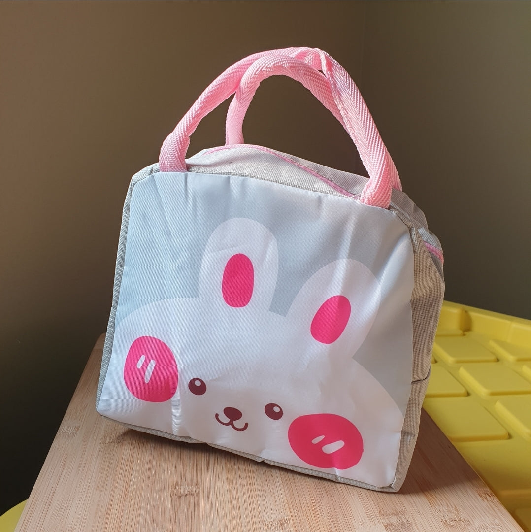 Bunny gray cooler lunch bag with defects