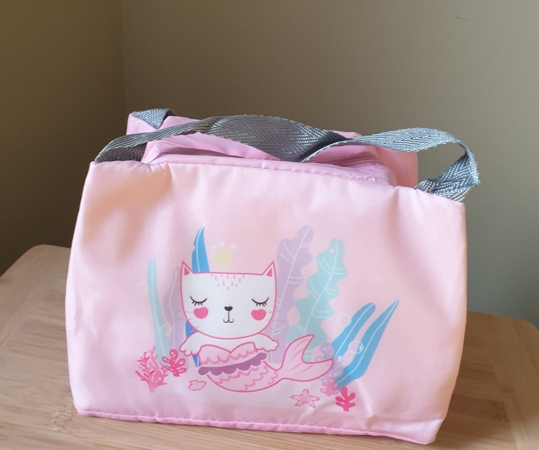 Cat mermaid cooler lunch bag with defects