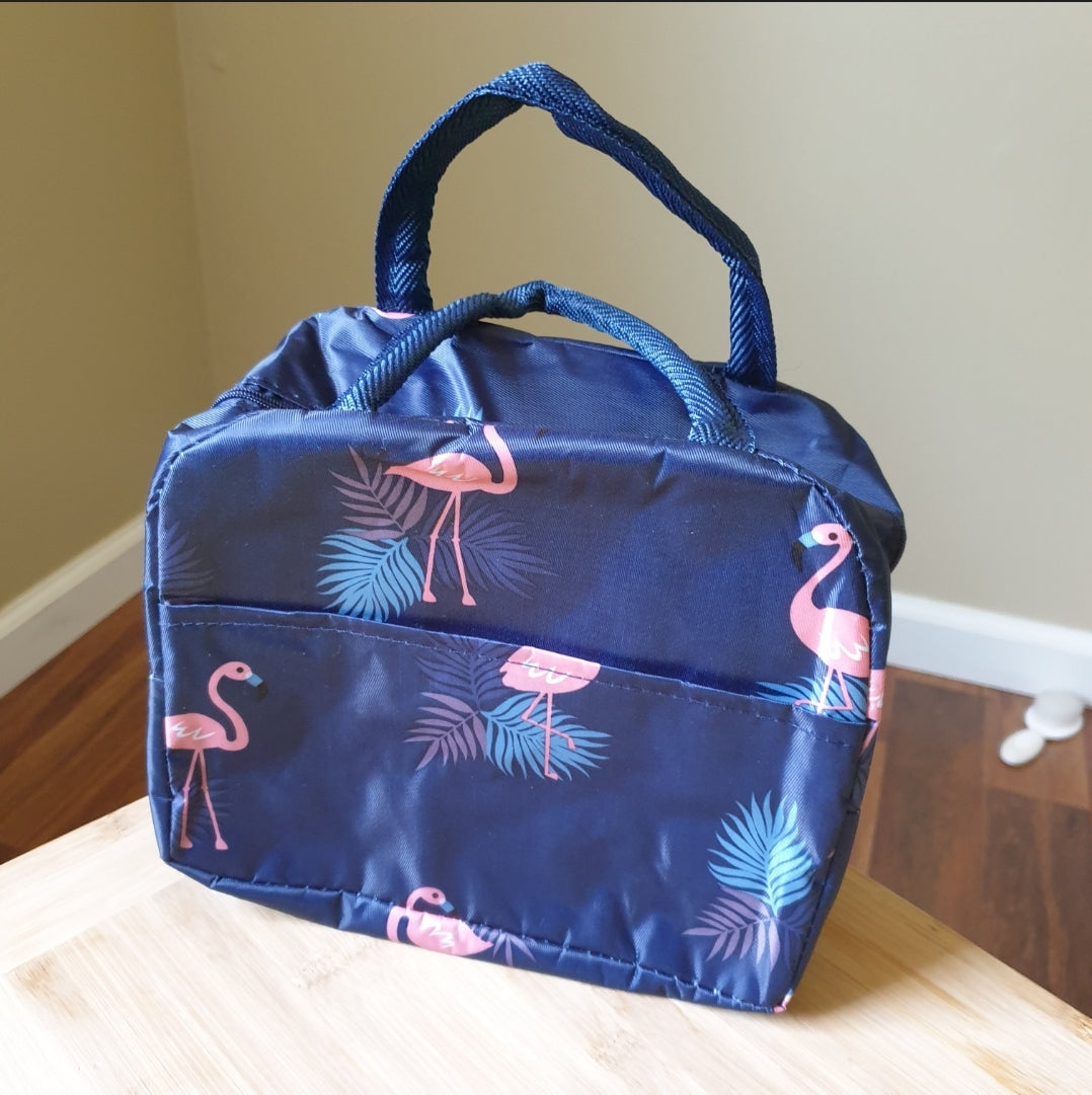 Flamingo navy cooler lunch bag with defects