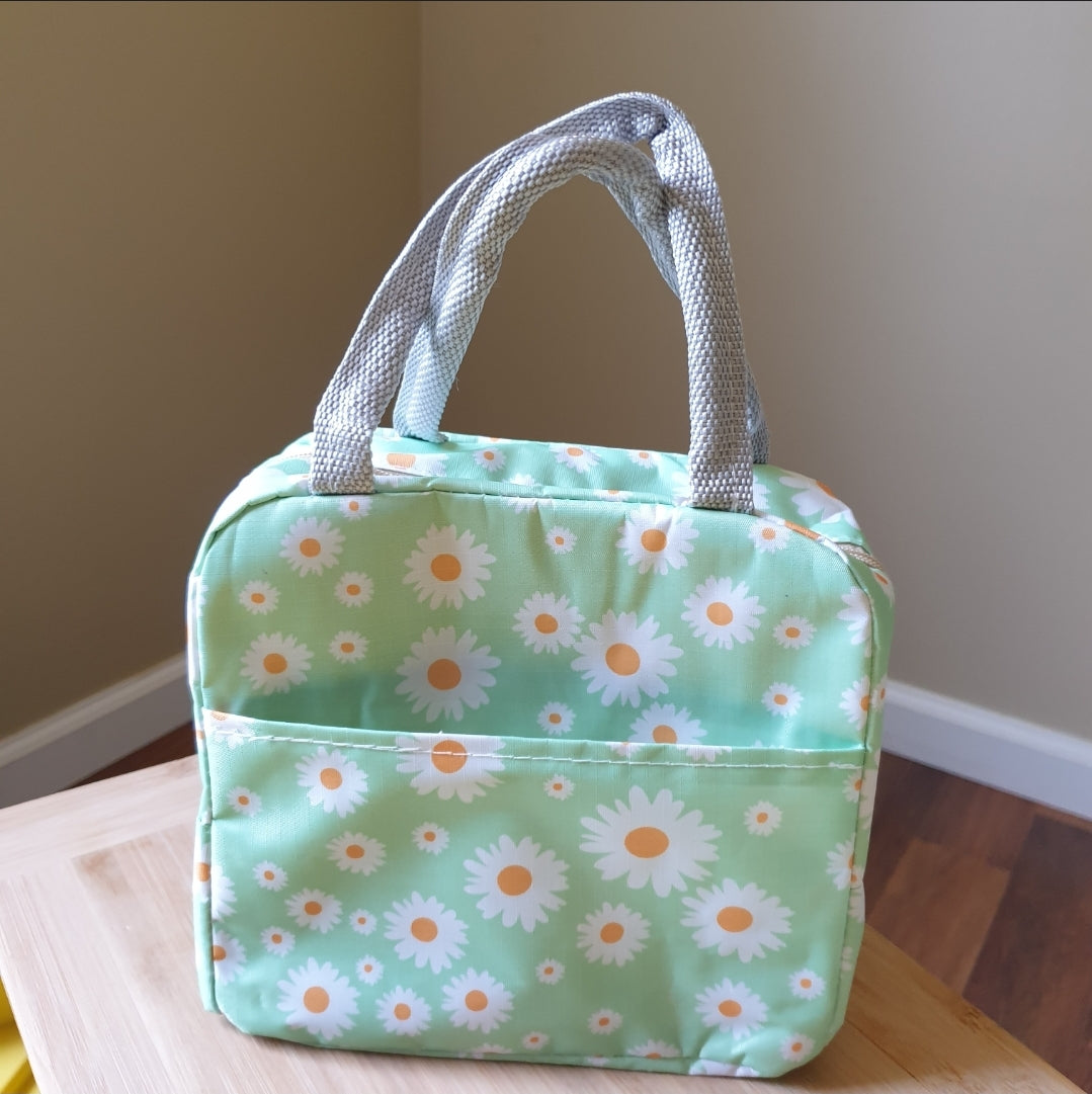 Flowers cooler lunch bag with defects