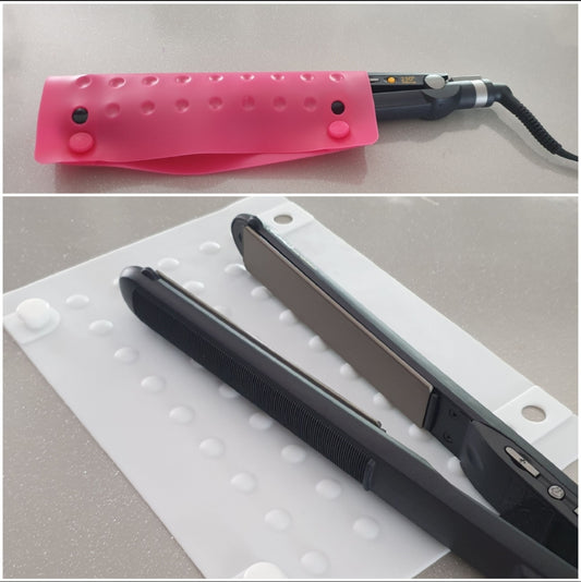 Silicone heat resistant mat for curling iron hair